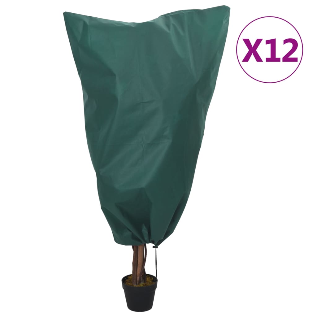 Capas para plantas com cordão 12 unid. 70 g/m² 0,8x0,8 m