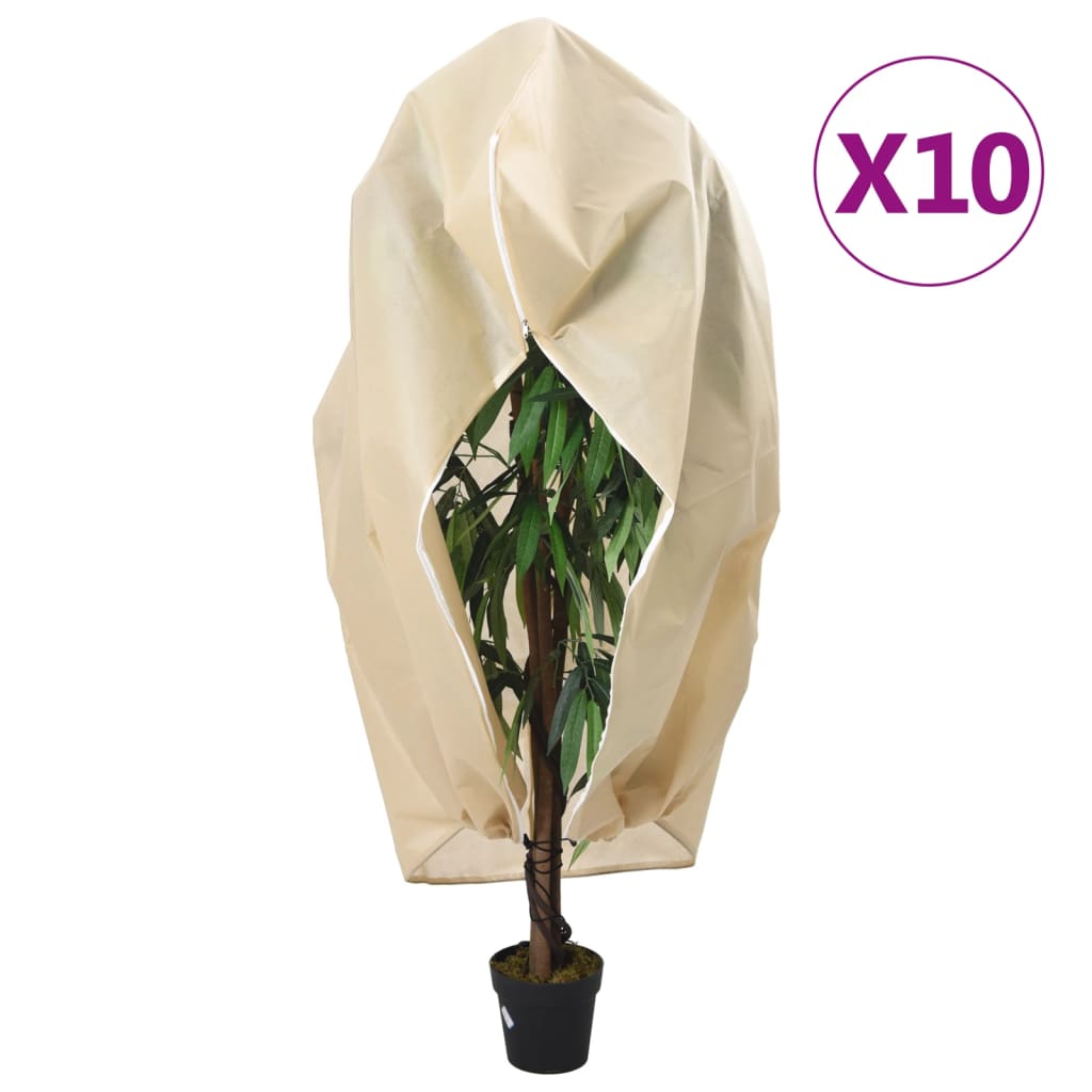 Coberturas para plantas com fecho de correr 10 unidades 70 g/m² 1,2x1,8 m