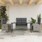 Juego comedor de jardín 3 piezas ratán sintético gris