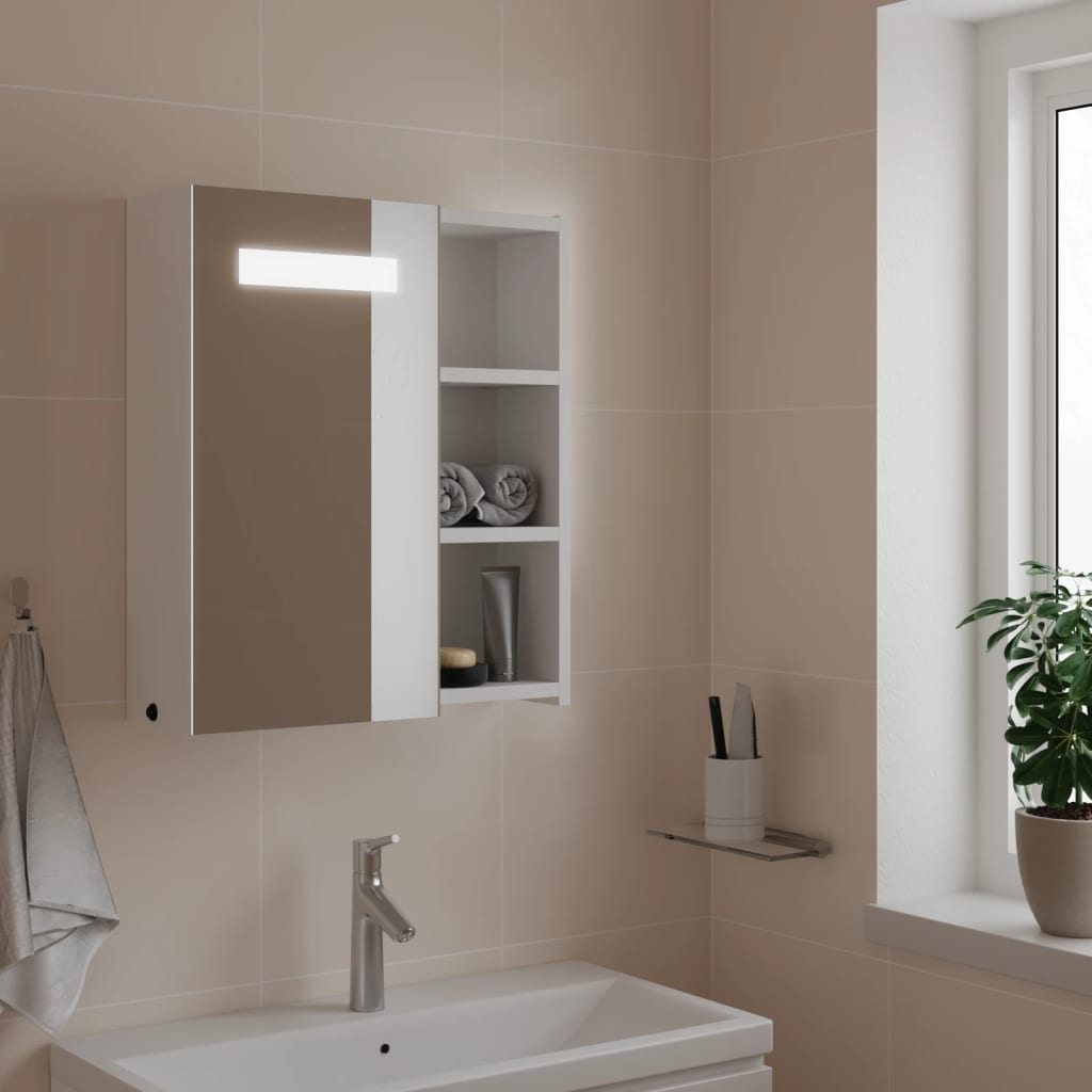 Armario con espejo baño madera marrón roble 60x16x60 cm