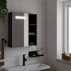 Armario con espejo baño madera marrón roble 60x16x60 cm
