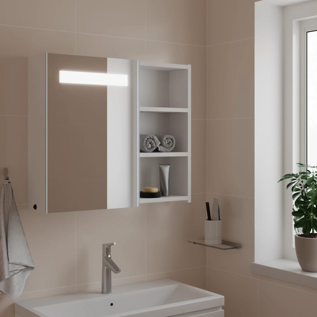 Armario con espejo baño madera marrón roble 60x16x60 cm