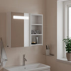 Armario con espejo baño madera marrón roble 60x16x60 cm