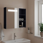 Armario con espejo baño madera marrón roble 60x16x60 cm