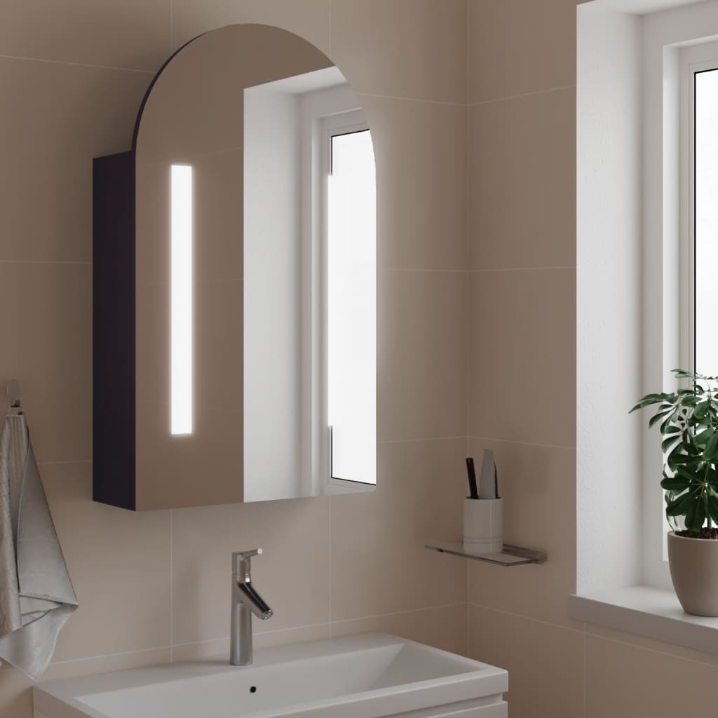 Armario con espejo baño madera marrón roble 60x16x60 cm