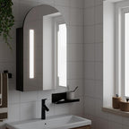 Armario con espejo baño madera marrón roble 60x16x60 cm