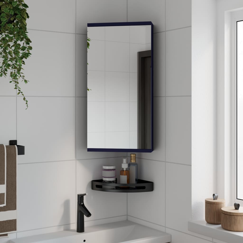 Mueble de baño de esquina con espejo blanco 30x24x60 cm