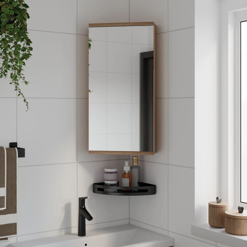 Mueble de baño de esquina con espejo blanco 30x24x60 cm