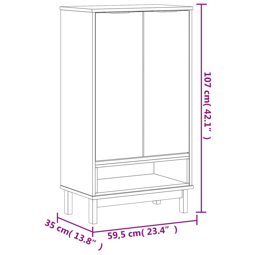 Zapatero FLAM madera maciza de pino 59,5x35x107 cm