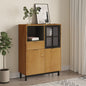 Aparador alto com porta de vidro FLAM madeira pinho 92x40x122,5 cm