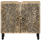 Armario de lavabo para baño madera maciza de acacia 62x33x58 cm