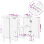 Armario de lavabo para baño madera maciza de acacia 62x33x58 cm