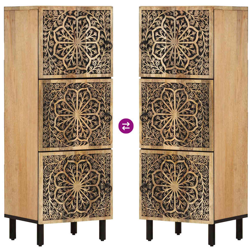 Armario auxiliar madera maciza de mango 40x33x110 cm