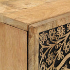Armario auxiliar madera maciza de mango 40x33x110 cm