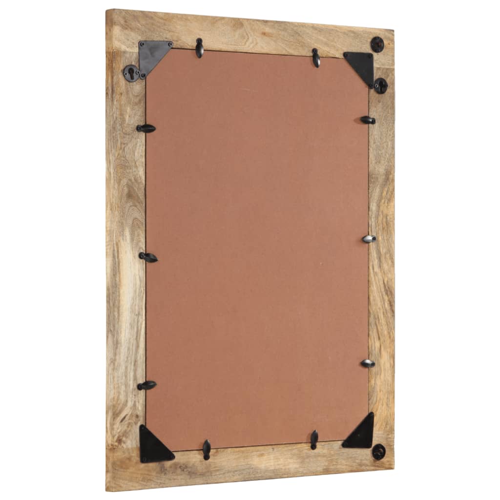 Espejo de baño madera maciza de acacia y vidrio 50x70x2,5 cm
