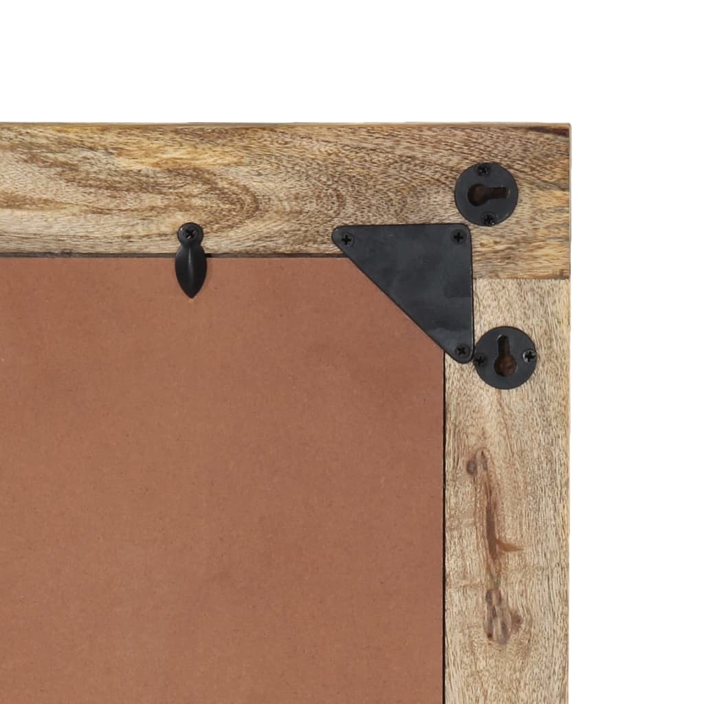 Espejo de baño madera maciza de acacia y vidrio 50x70x2,5 cm