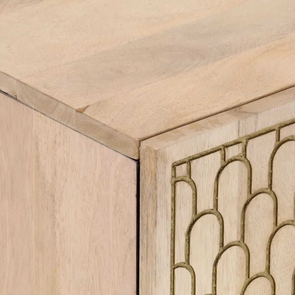 Armario de lavabo para baño madera maciza de mango 62x33x58 cm
