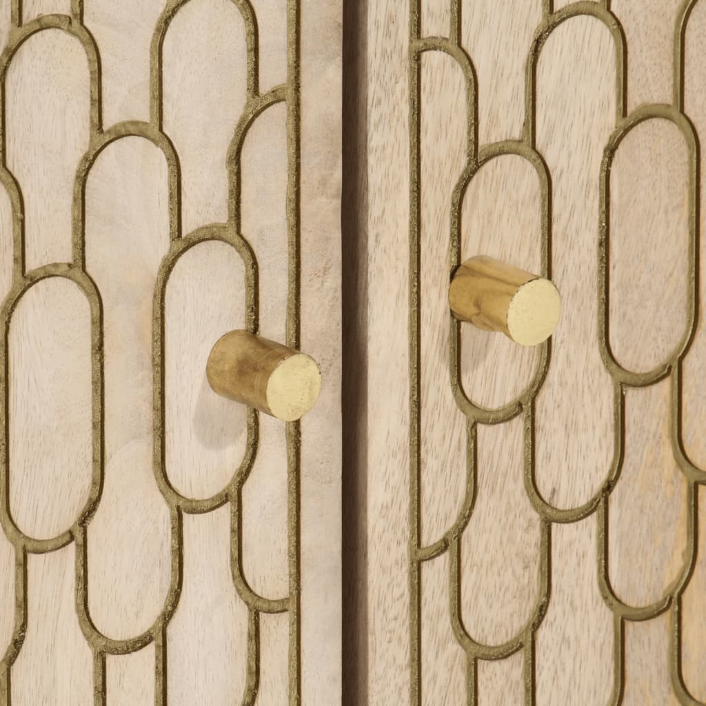 Armario de lavabo para baño madera maciza de mango 62x33x58 cm