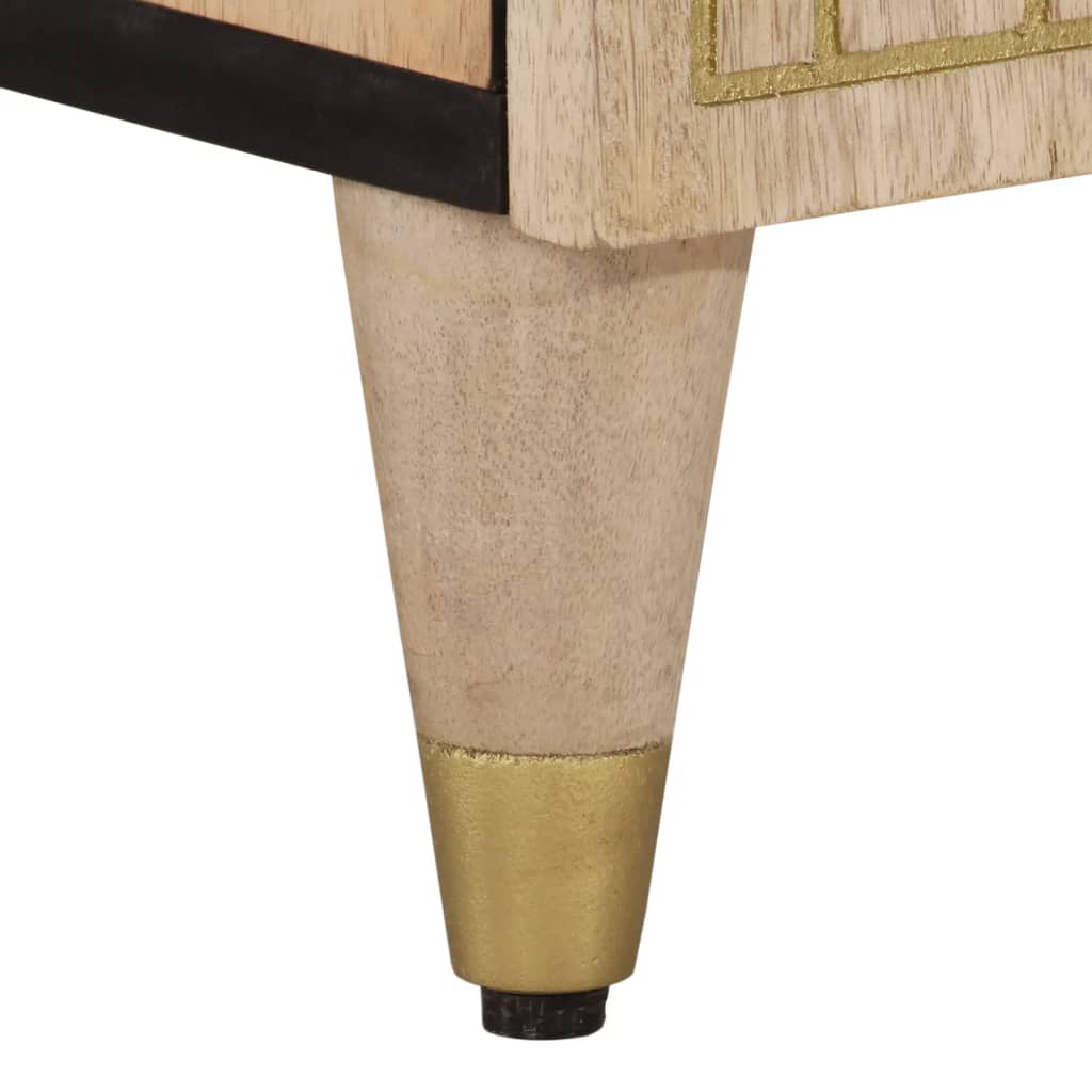 Armario de lavabo para baño madera maciza de mango 62x33x58 cm