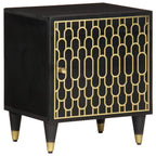 Mesita de noche de madera maciza de mango 40x33x46 cm