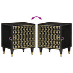 Mesita de noche de madera maciza de mango 40x33x46 cm