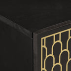 Mesita de noche de madera maciza de mango 40x33x46 cm