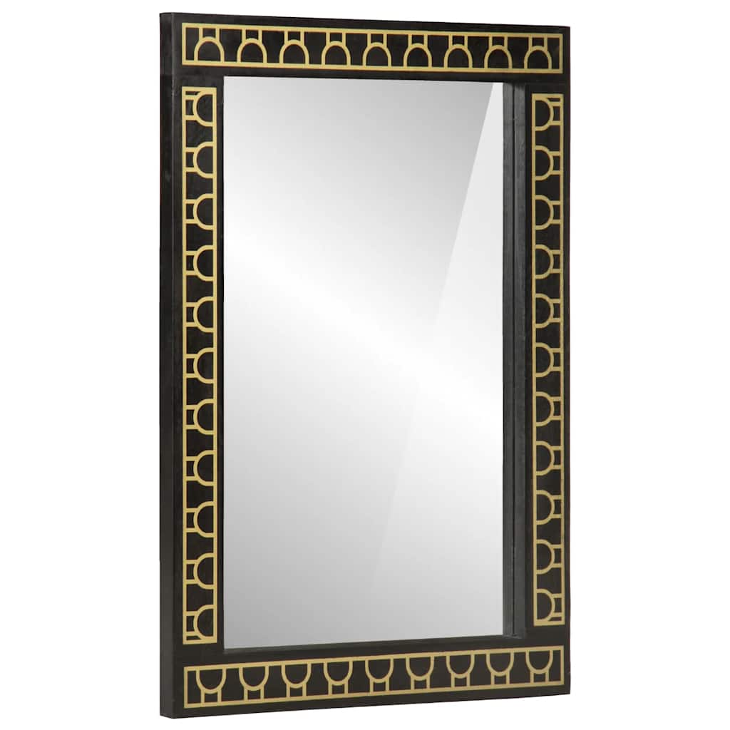 Espejo de baño madera maciza de acacia y vidrio 50x70x2,5 cm