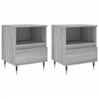 Mesita de noche 2 uds madera ingeniería gris Sonoma 40x35x50 cm