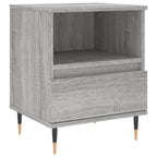 Mesita de noche 2 uds madera ingeniería gris Sonoma 40x35x50 cm