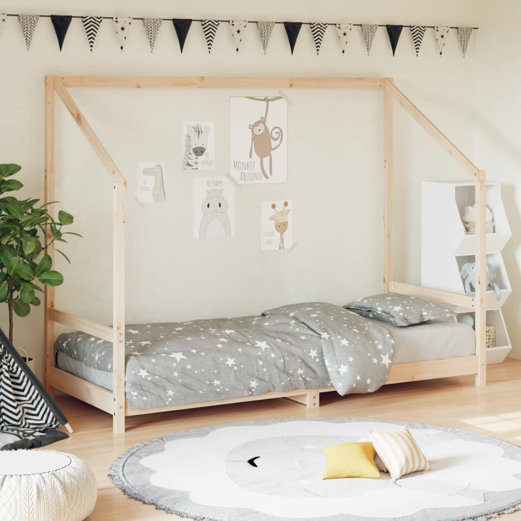 Estructura de cama de niños madera de pino blanco 2x(80x160) cm