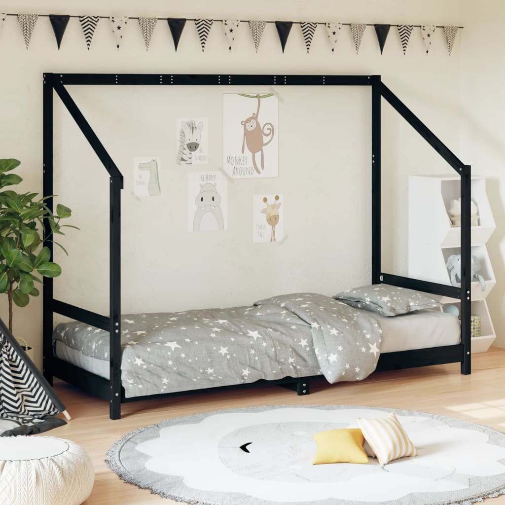 Estructura de cama de niños madera de pino blanco 2x(80x160) cm