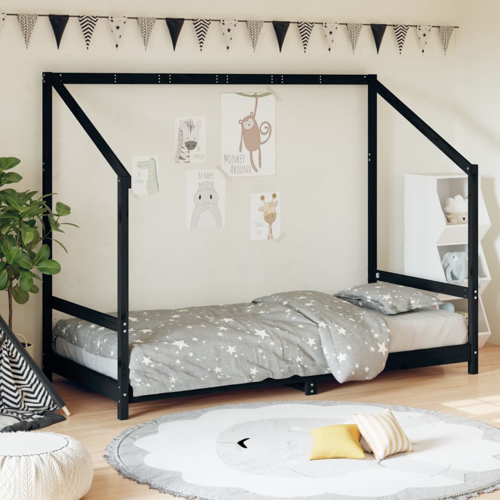 Estructura de cama de niños madera de pino blanco 2x(80x160) cm