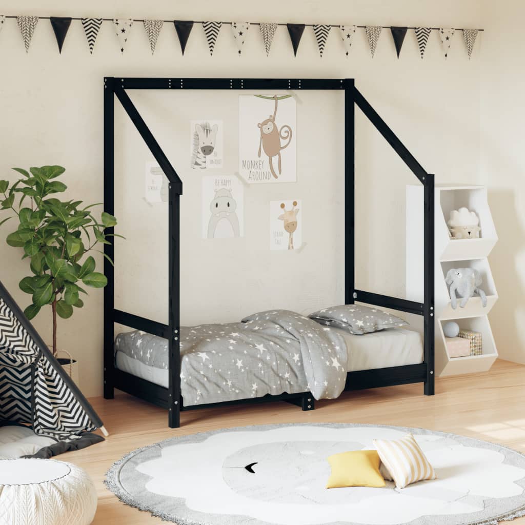 Estructura de cama de niños madera de pino blanco 2x(80x160) cm