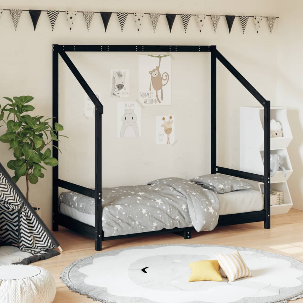 Estructura de cama de niños madera de pino blanco 2x(80x160) cm
