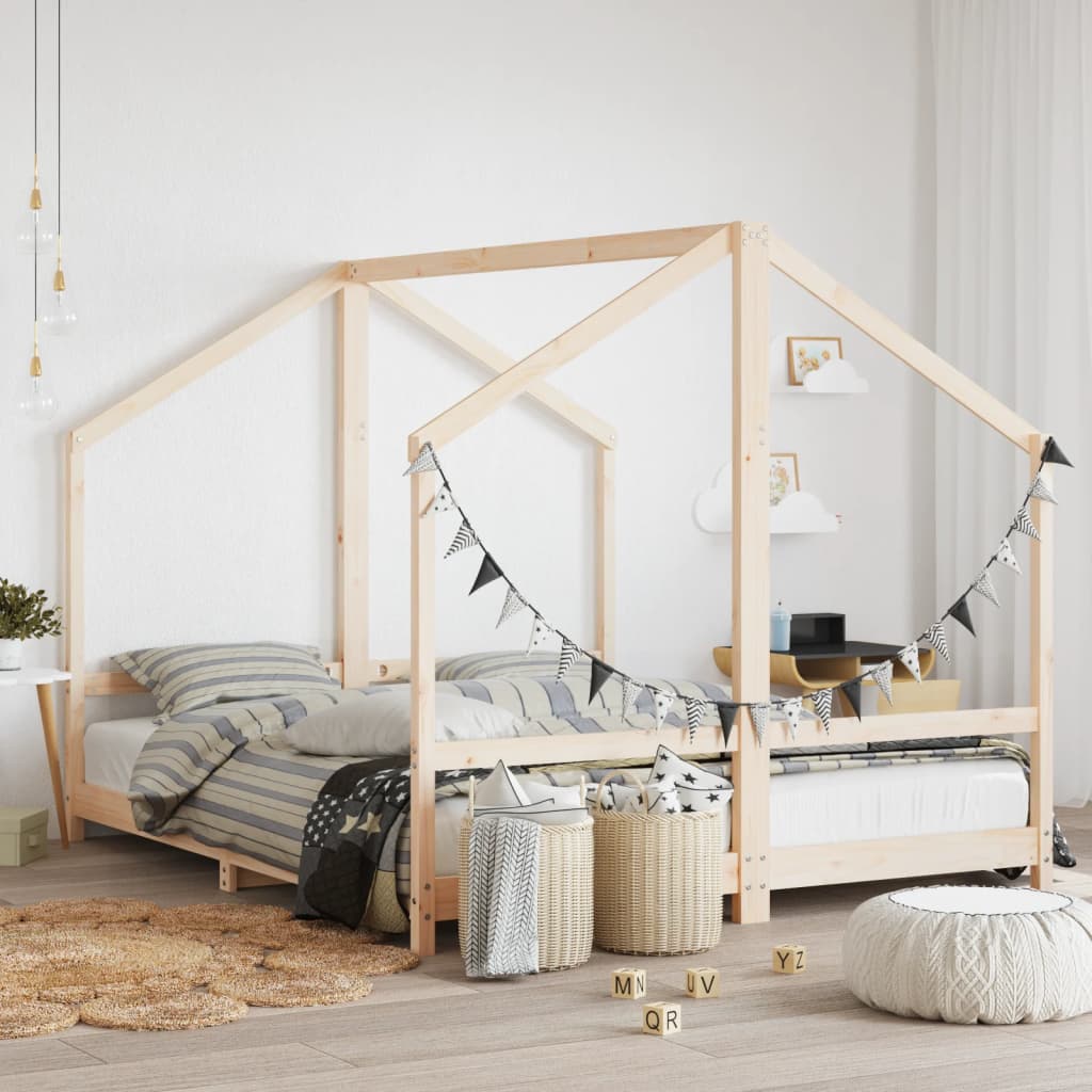 Estructura de cama de niños madera maciza de pino 2x(80x160) cm