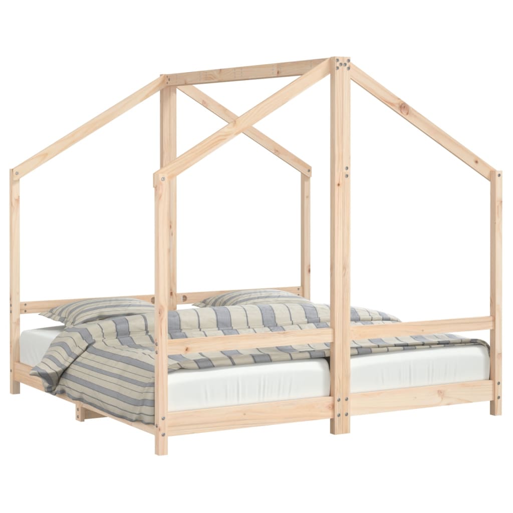 Estructura de cama de niños madera maciza de pino 2x(80x160) cm
