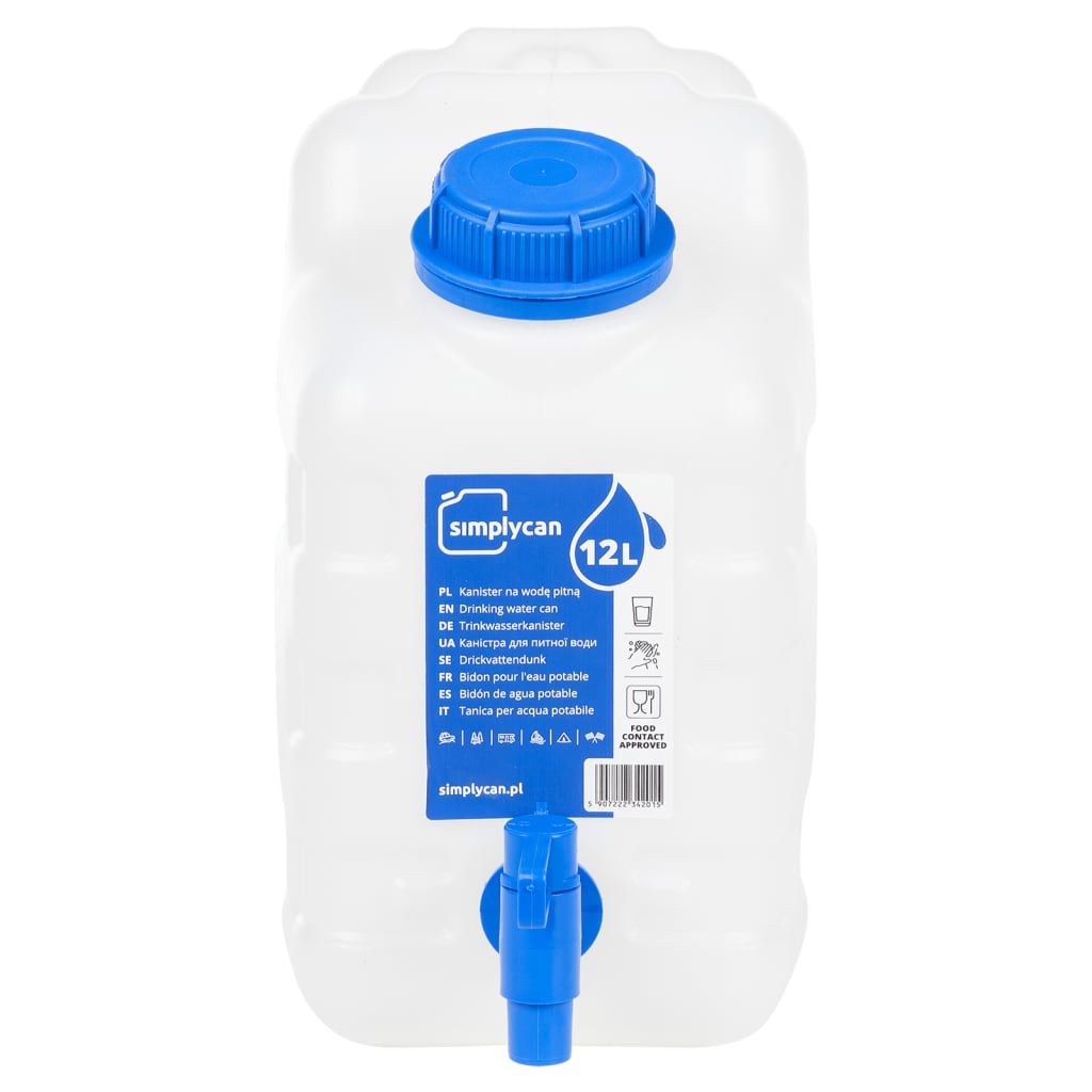 Garrafa de agua con grifo plástico transparente 10 litros
