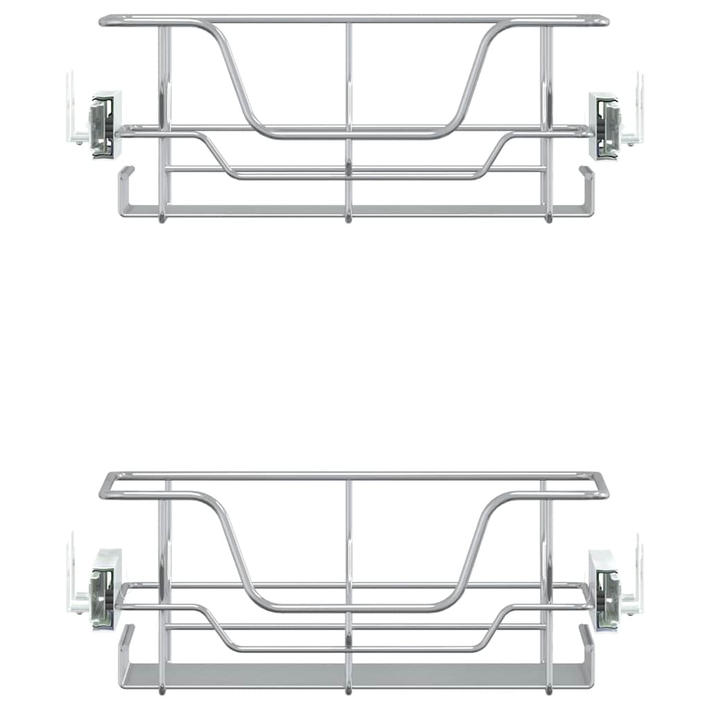Cestas de alambre extraíbles 2 unidades plateado 45 cm