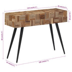 Mesa consola teca reciclada maciza 110x34x80 cm