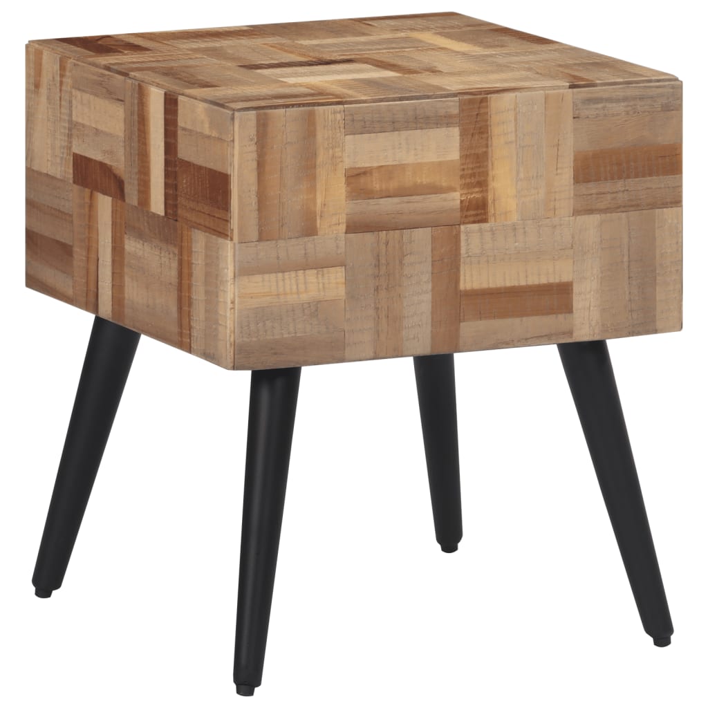 Mesa auxiliar teca reciclada maciza 40x40x45 cm