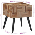 Mesa auxiliar teca reciclada maciza 40x40x45 cm