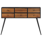 Mesa consola con cajones teca maciza reciclada 116x30x76 cm