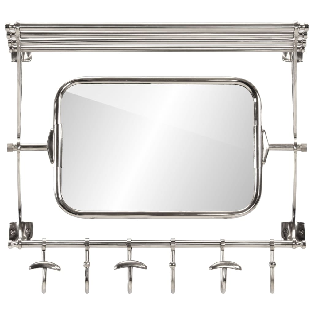 Soporte de equipaje con perchas y espejo de pared aluminio