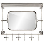 Soporte de equipaje con perchas y espejo de pared aluminio