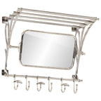 Soporte de equipaje con perchas y espejo de pared aluminio