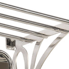 Soporte de equipaje con perchas y espejo de pared aluminio
