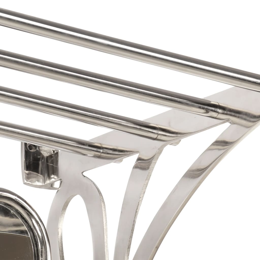 Soporte de equipaje con perchas y espejo de pared aluminio