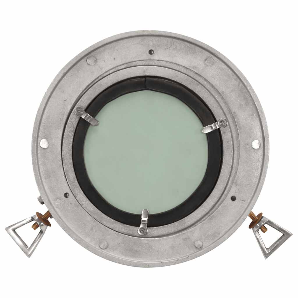 Espejo de ojo de buey de pared aluminio y vidrio Ø23 cm