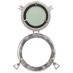 Espejo de ojo de buey de pared aluminio y vidrio Ø23 cm