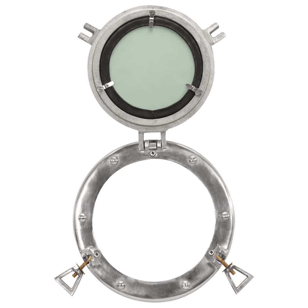 Espejo de ojo de buey de pared aluminio y vidrio Ø23 cm